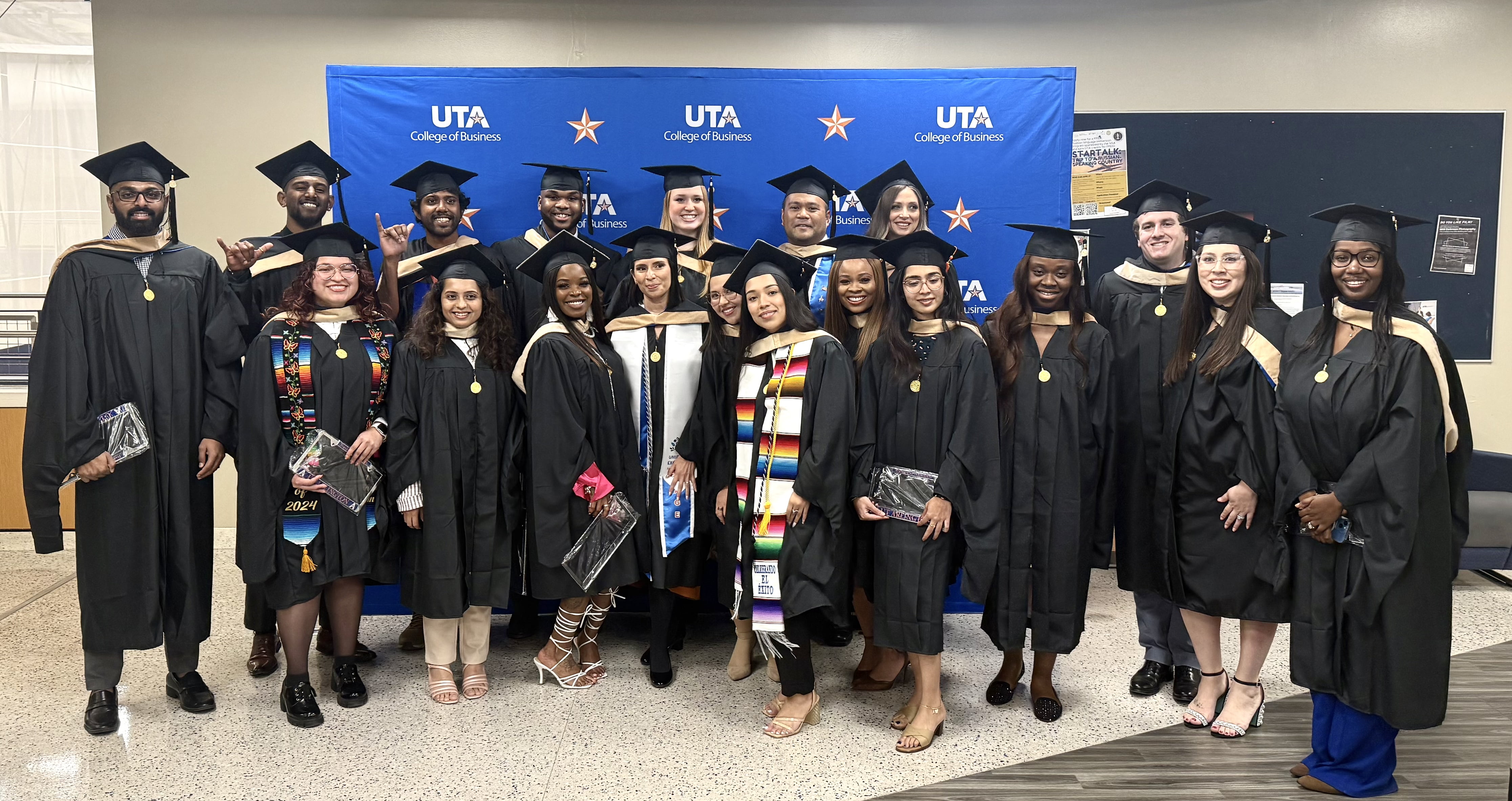 Students of the University of Texas at Arlington College of Business MBA program pose for a photo after a Hooding Ceremony on December 12, 2024. (Courtesy Photo)