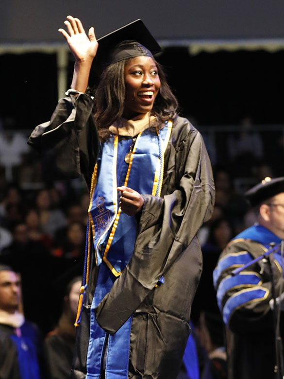 commencement waving stage