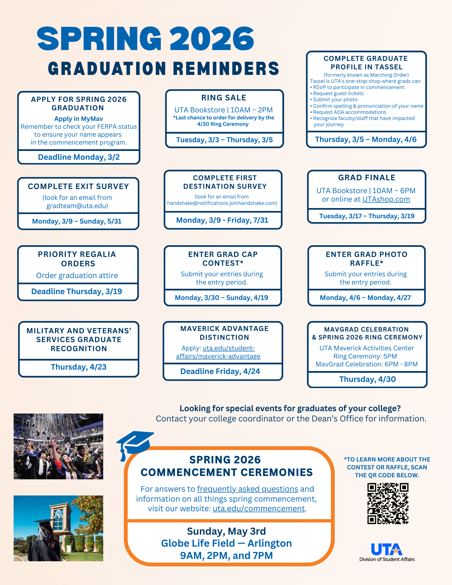 Spring 2026 Graduation Reminders Flyer