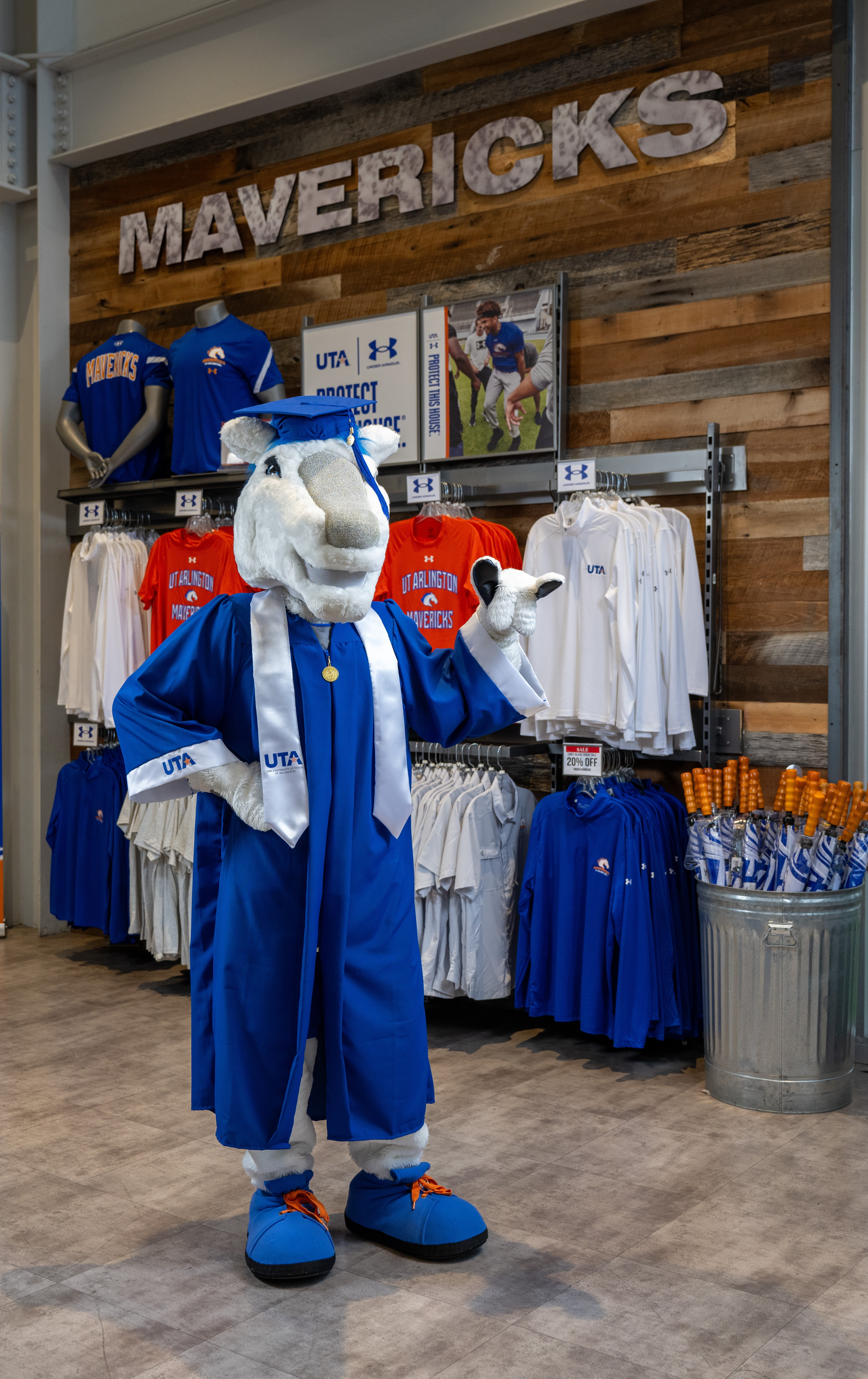 Photo of mascot Blaze in regalia