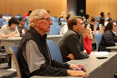male attendees at Women in Science Seminar
