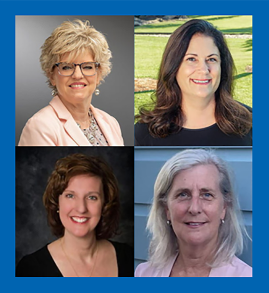4 square photos: Dr. SuLynn Mester, Joann Grimes, Marianne Doan, Monica Kidd