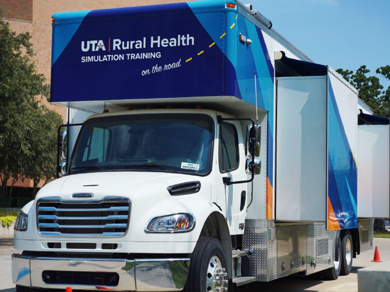 Outside front angle of simulation van