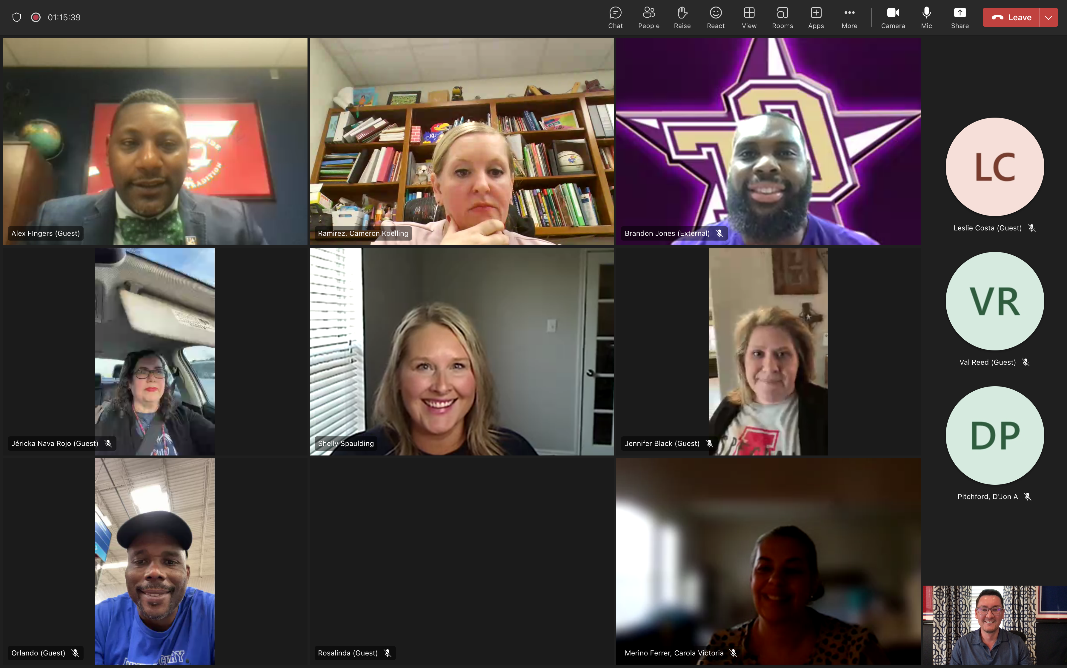 Screenshot of online meeting