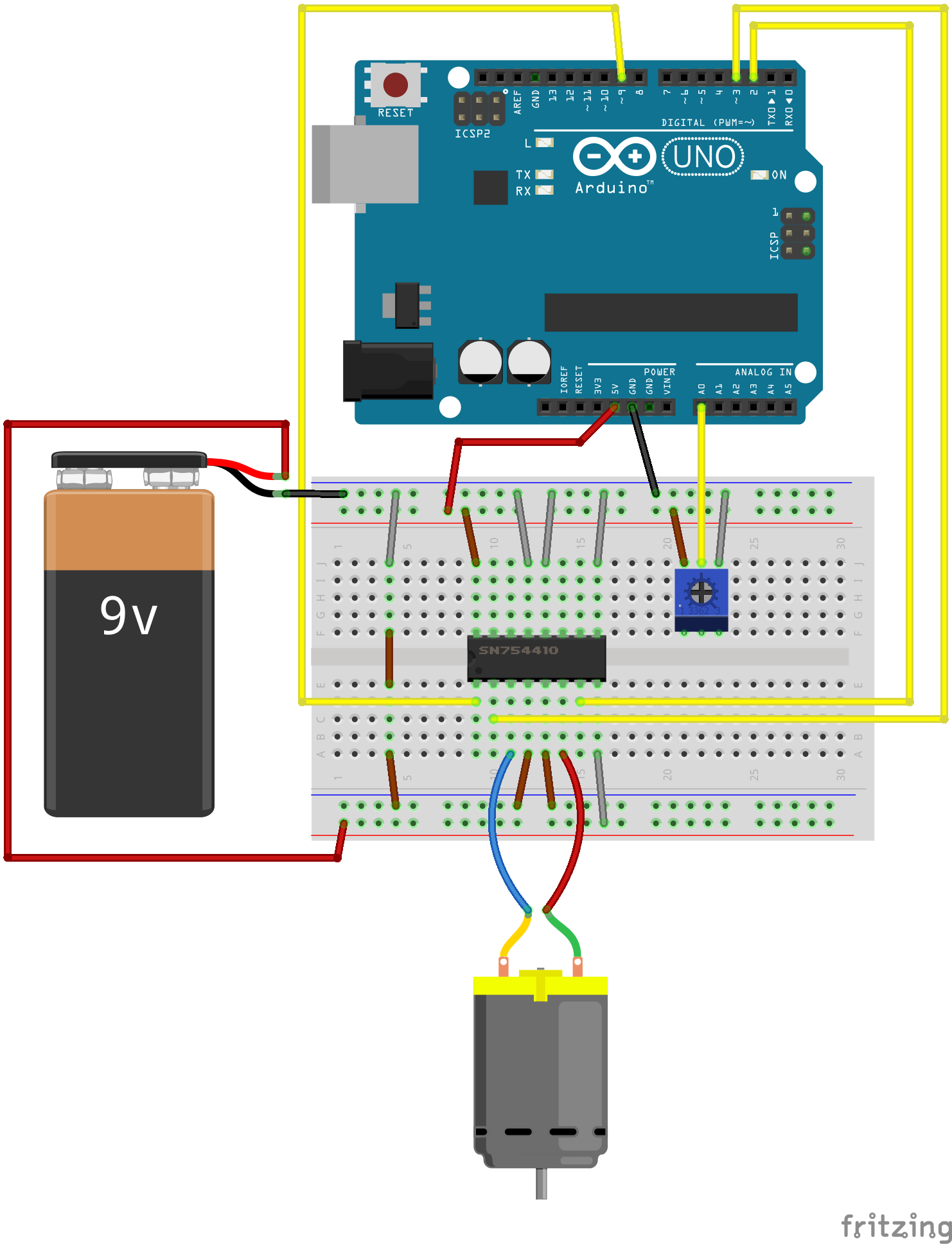 Breadboard with parts