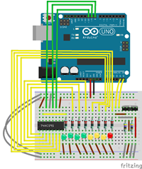 Breadboard with parts