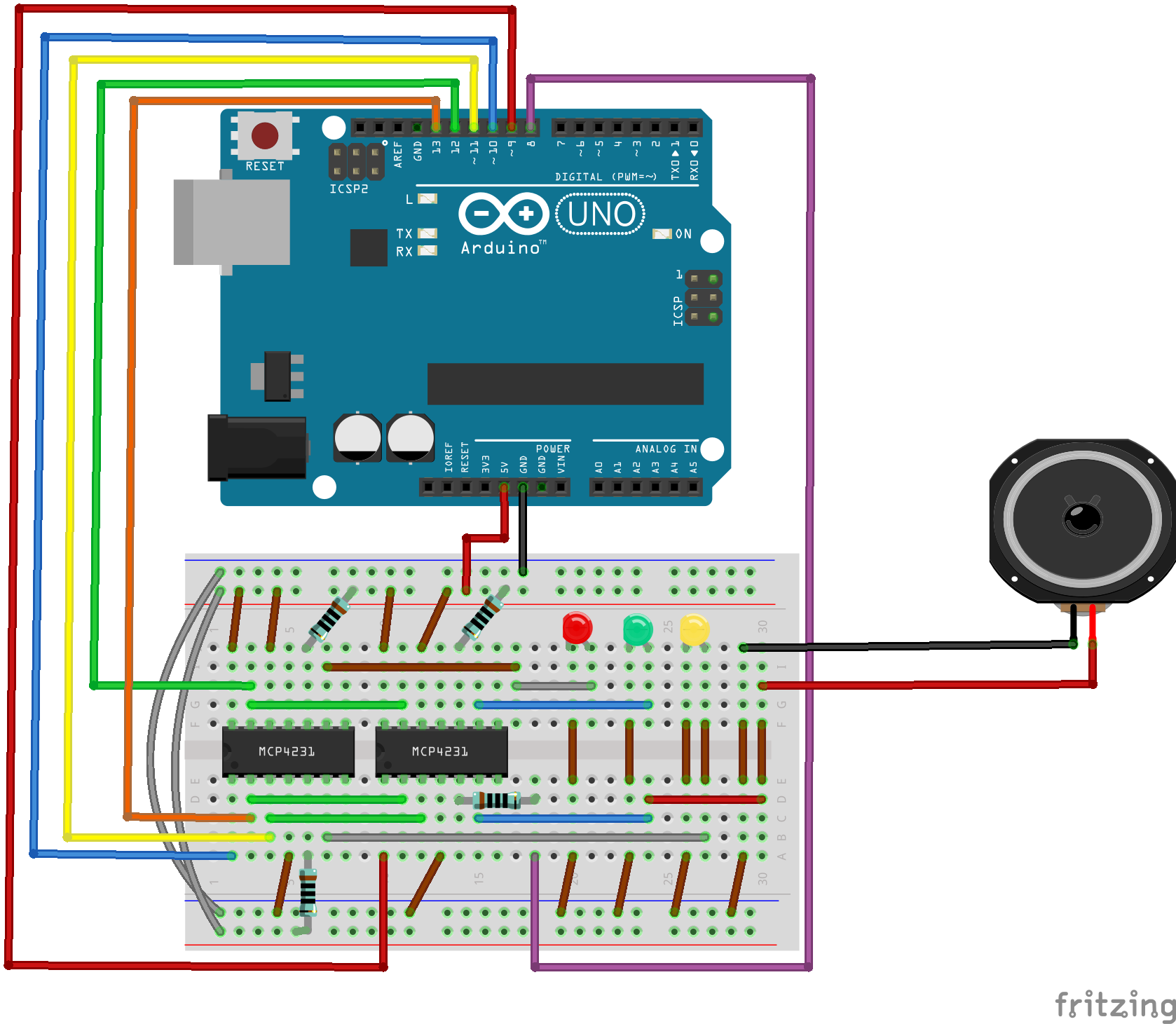 Breadboard with parts