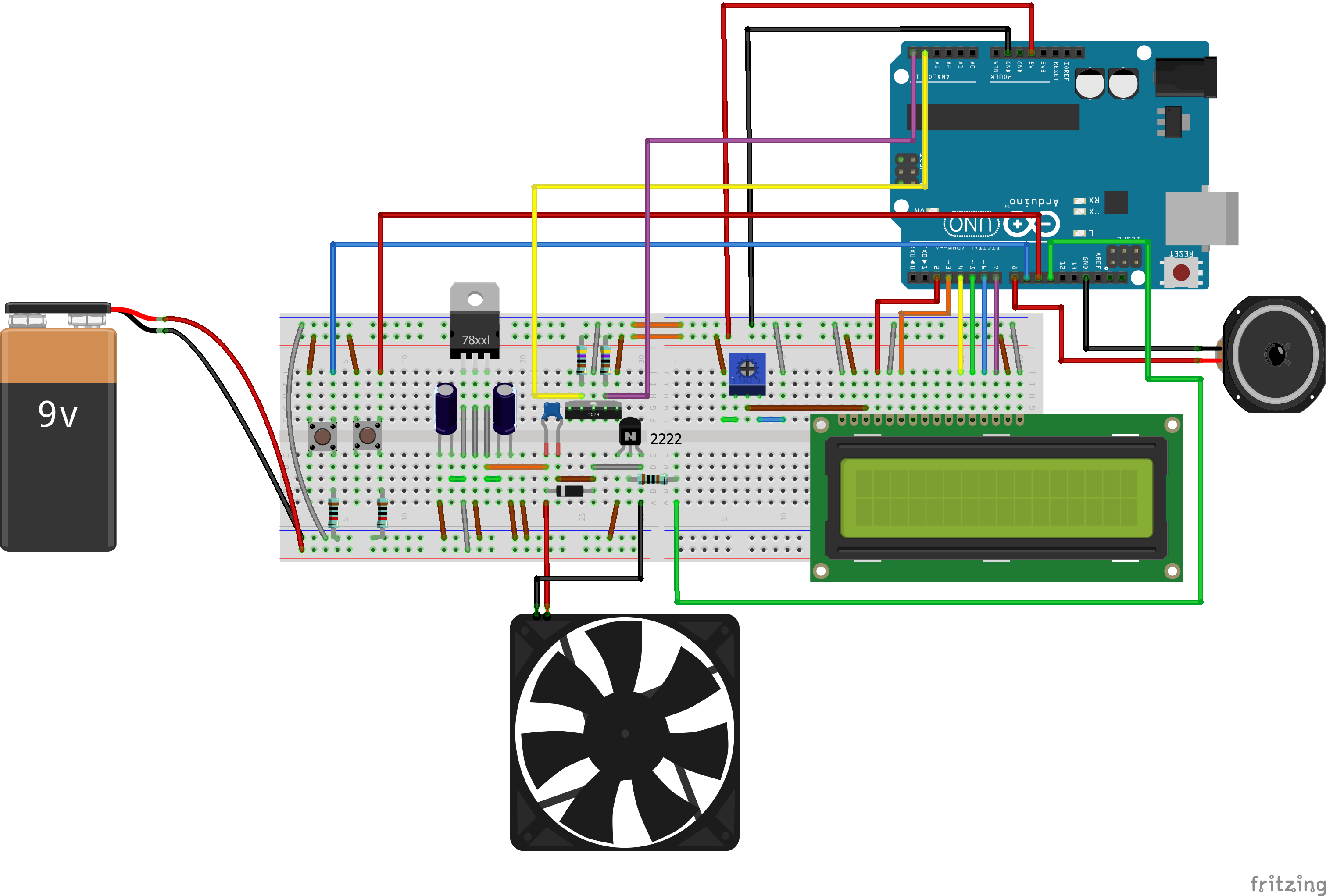 Breadboard board with parts