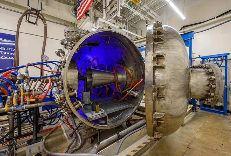 UTA's hypersonic wind tunnel at the Aerodynamic Research Center