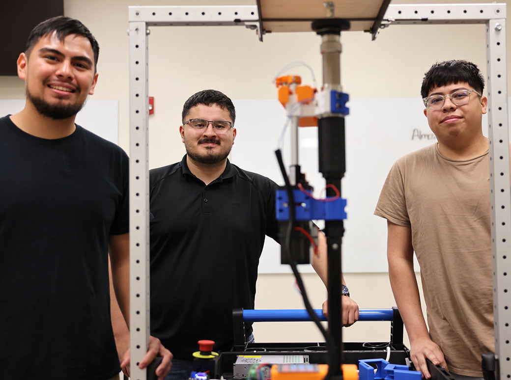 Senior design team Josh Nevarez, Victor Urena and Yoni Arias