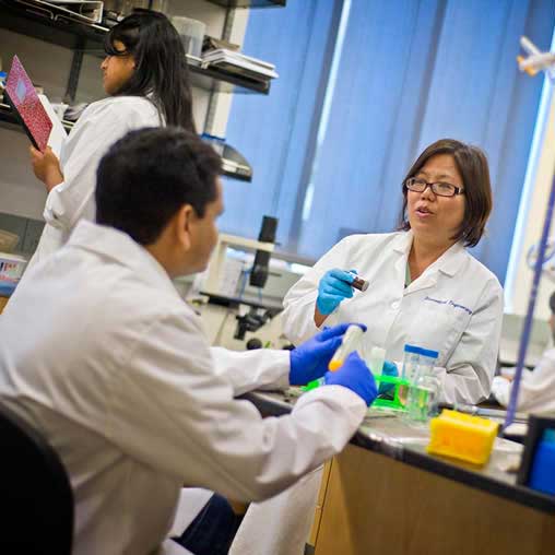 students in a lab