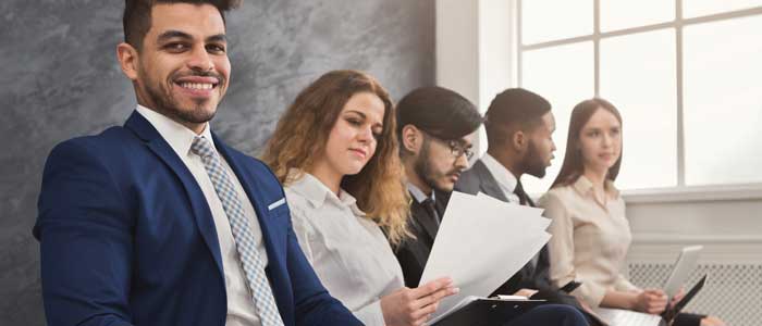 Candidates waiting on a job interview