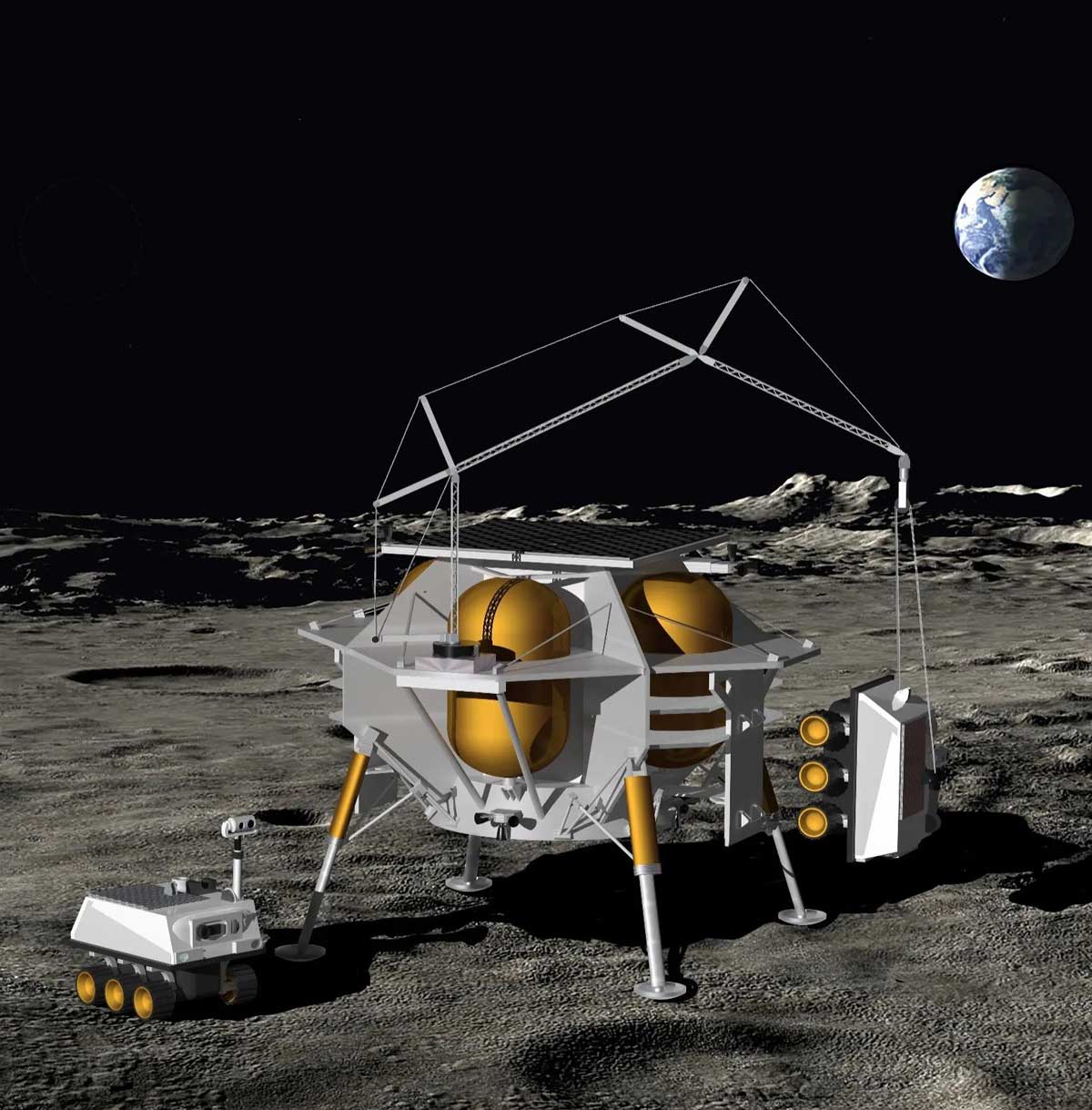 Artistic rendering of a lunar landing craft.