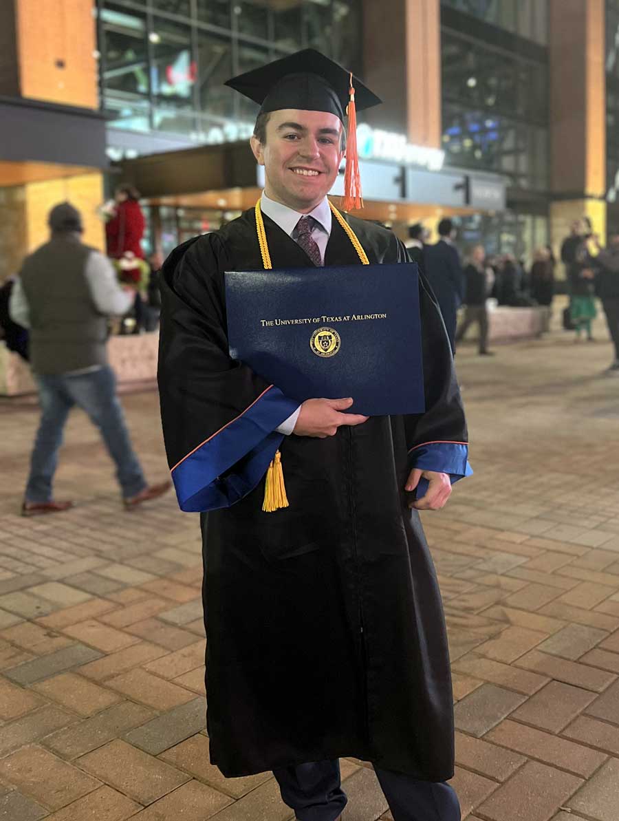 Dylan Bryce at graduation