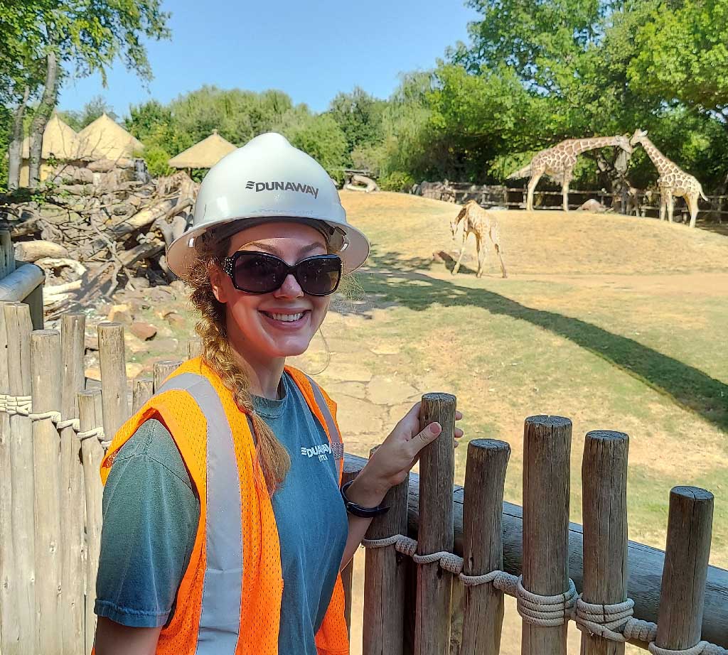 Kyra Delgado during her internship at Dunaway