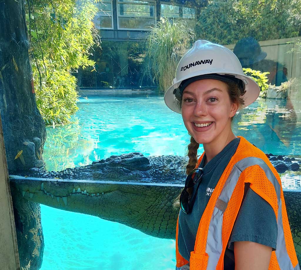 Kyra Delgado during her internship at Dunaway