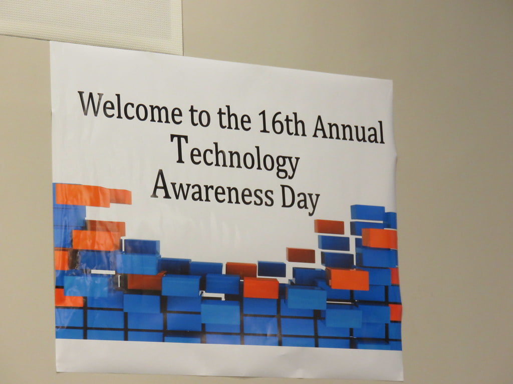 banner says welcome to the 16th annual technology awareness day