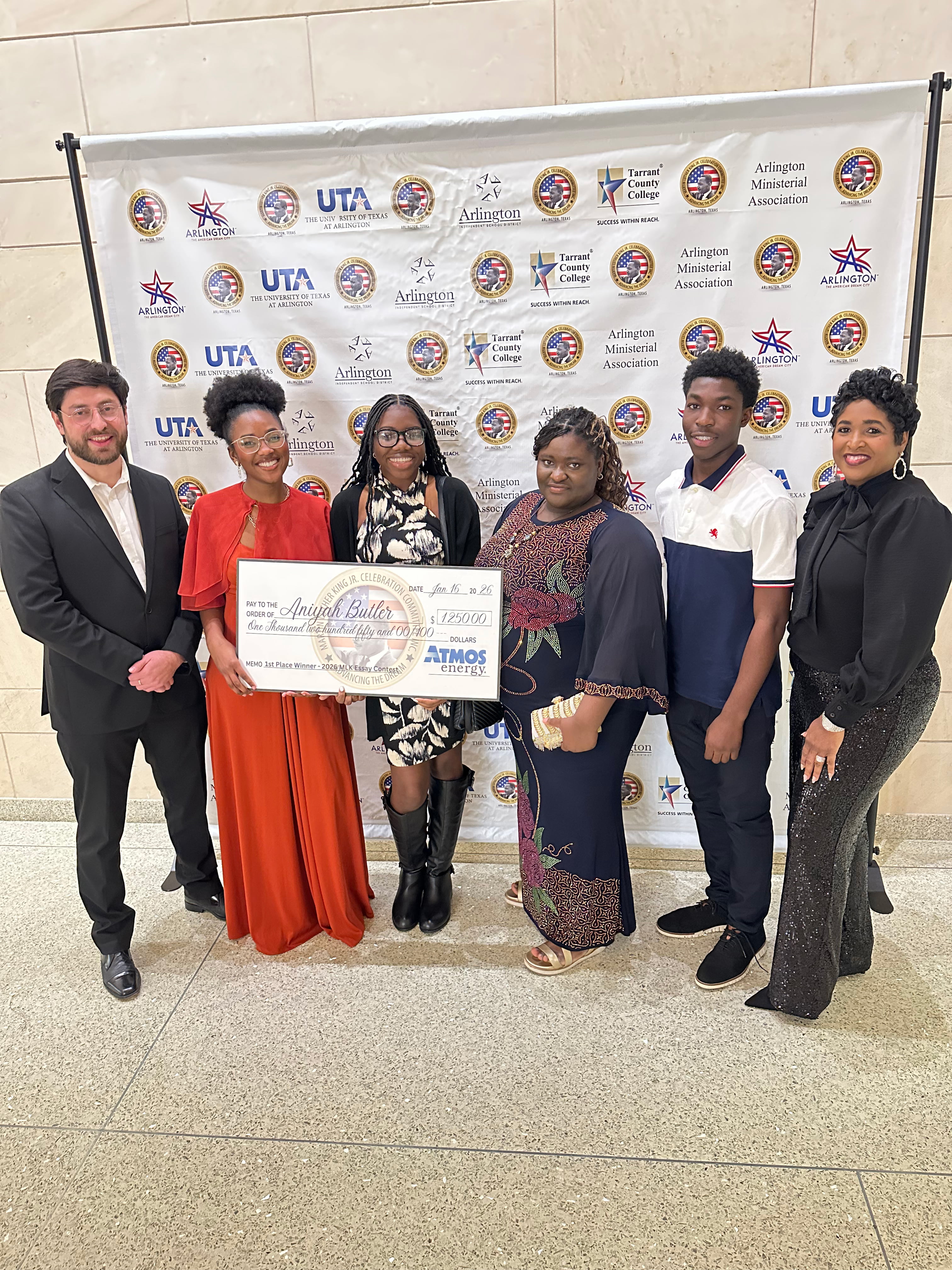 Martin Luther King event, a group of students taking a picture together