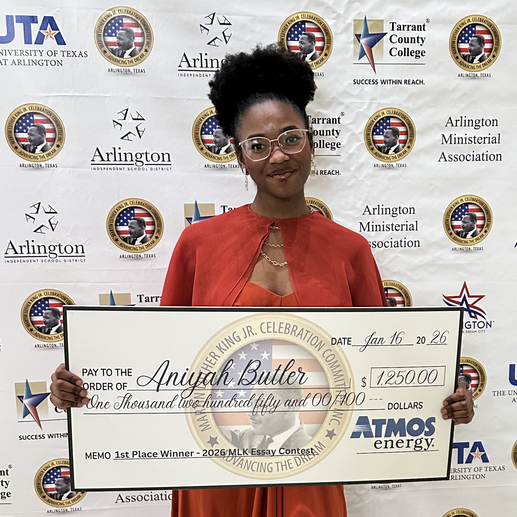 awarded 1250 dollars sholarship Aniyah Butler