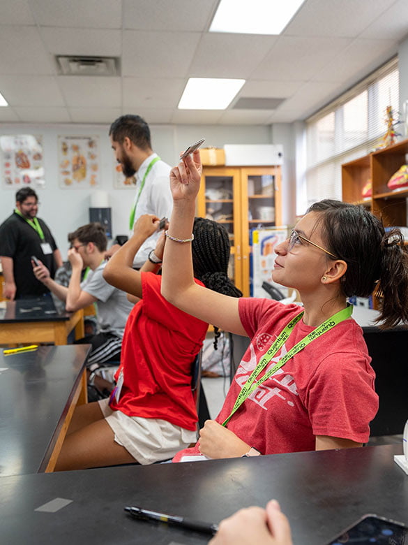 Students participate in Upward Bound Math and Science session.