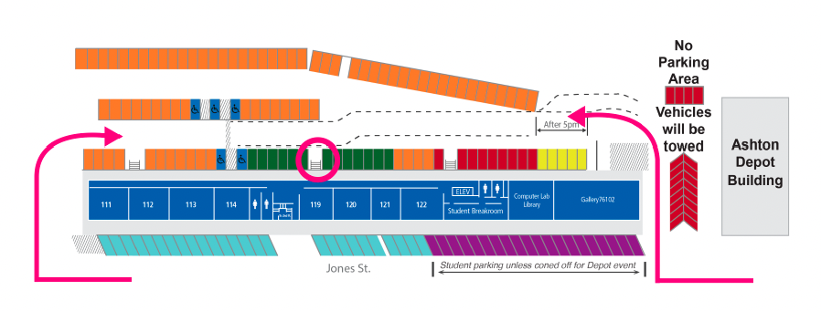 UTA Fort Worth Parking Map