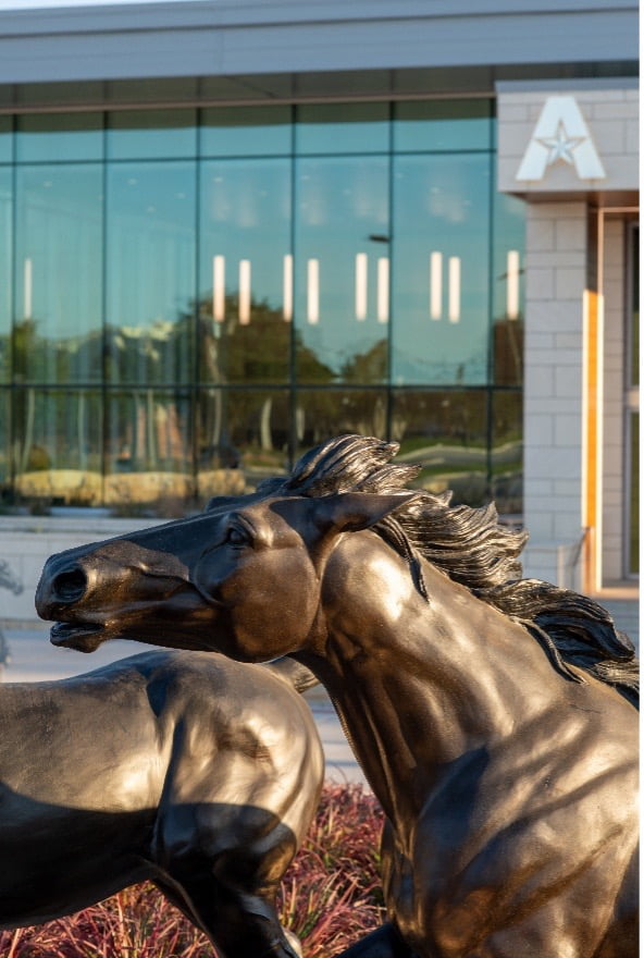 bronze horses vertical image