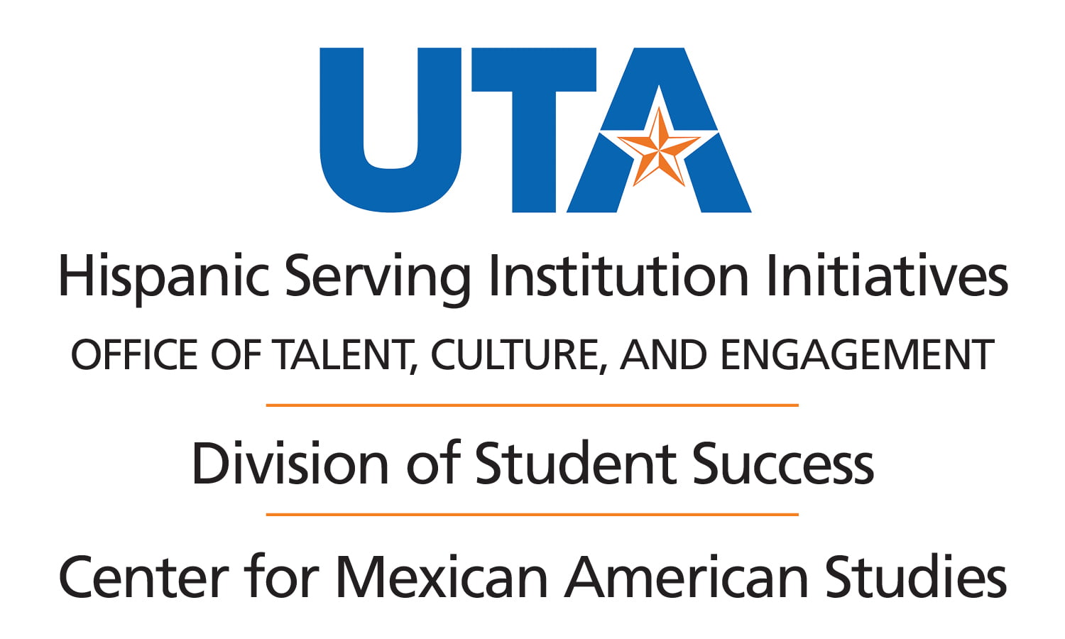 co-branded logo with hispanic serving institution initiatives, division of student success, and center for mexican american studies
