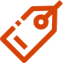 orange icon of tag