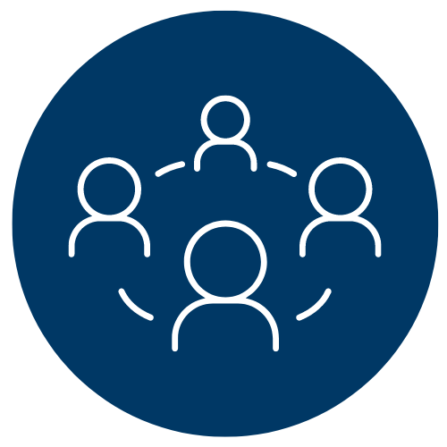 blue and white people icon