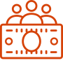 orange icon of people