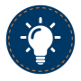 blue circle with lightbulb