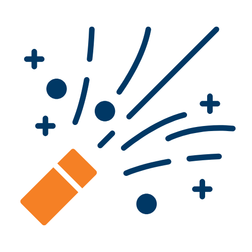 firecracker blue and orange icon