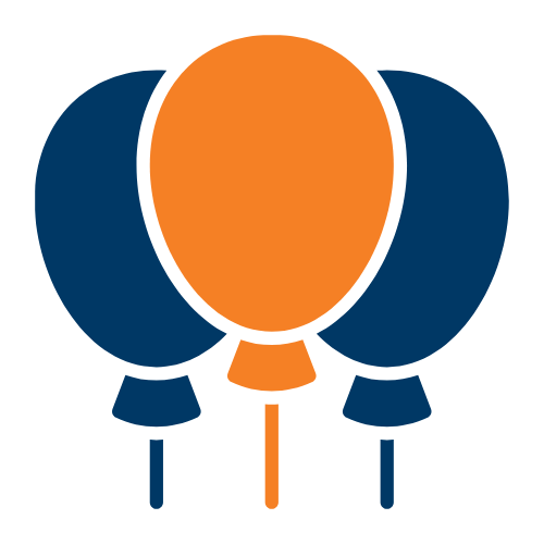 orange and blue balloon icon