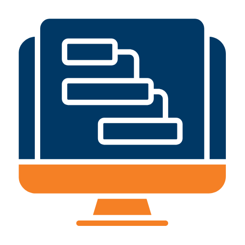 screen with flowchart icon