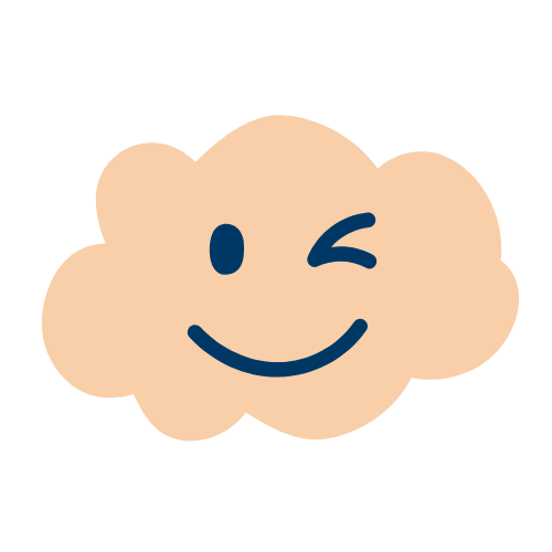 orange cloud with a wink icon