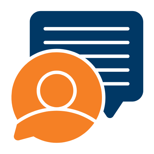 Person icon with speech bubble