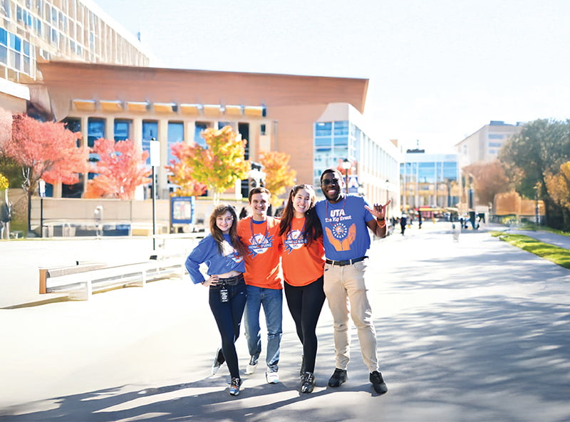 Picture of a group of students on campus