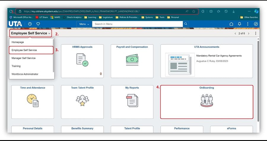 Screenshot of onboarding module instructions
