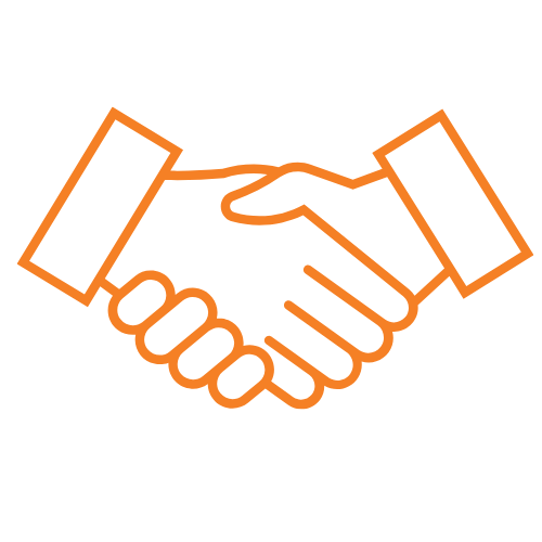 Orange Handshake Icon