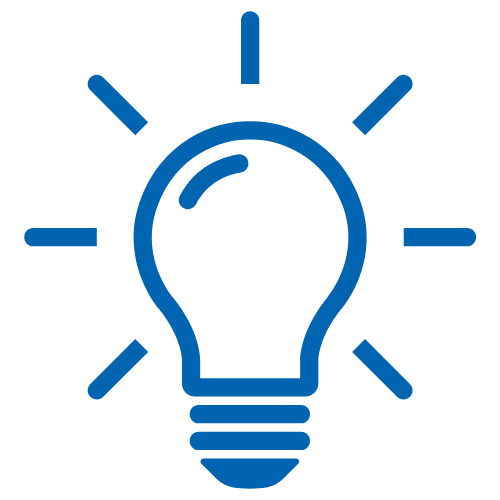 Blue Light Bulb Icon