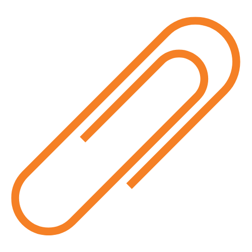 Orange Paper Clip Icon