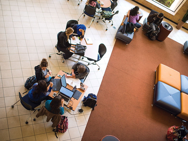 Students studying in the UC