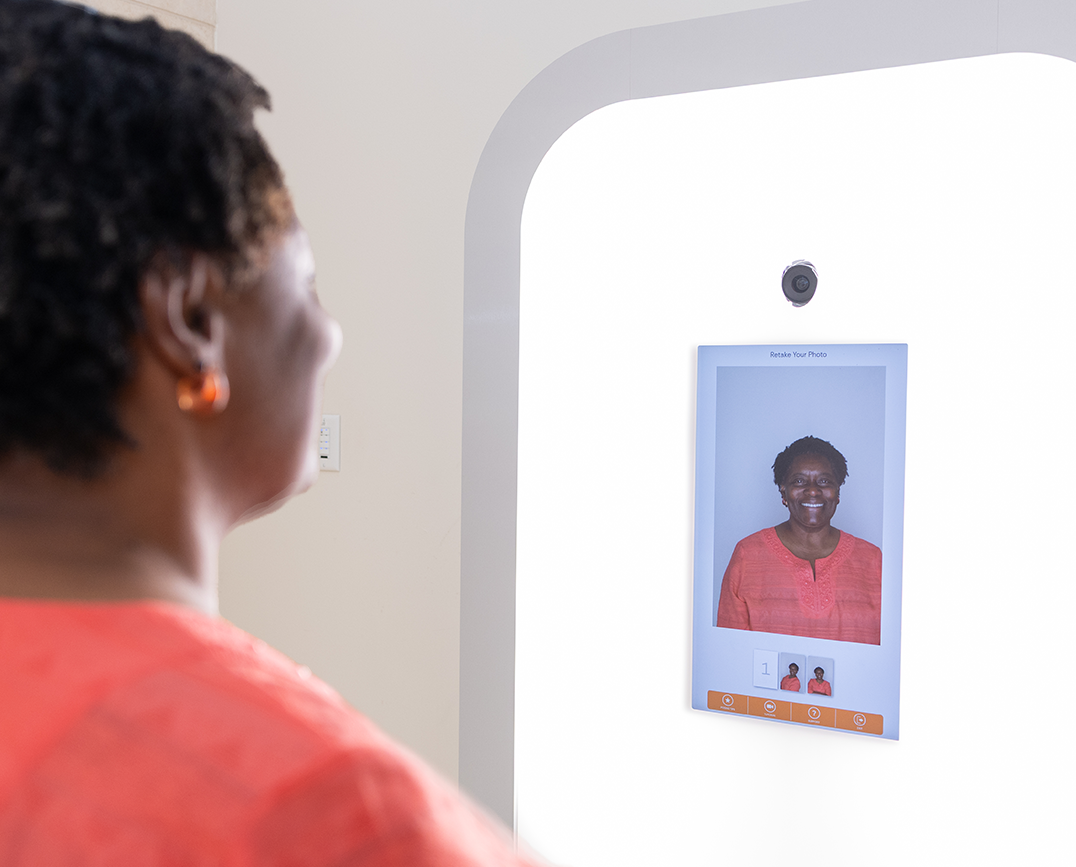 Provost using the Portrait booth