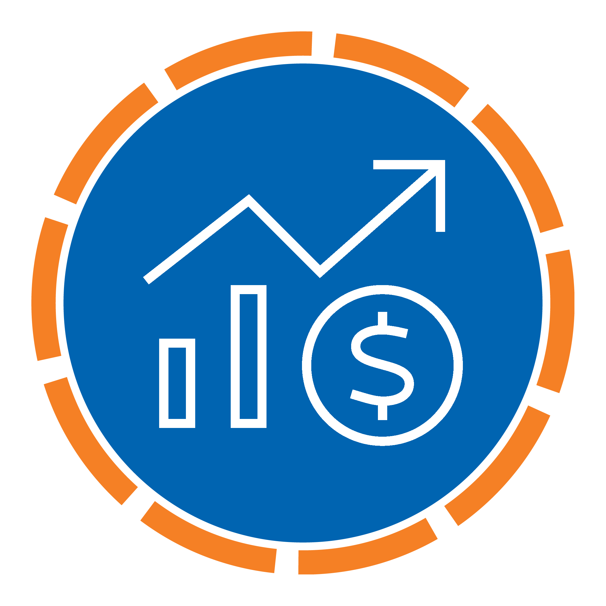 financial graph going up