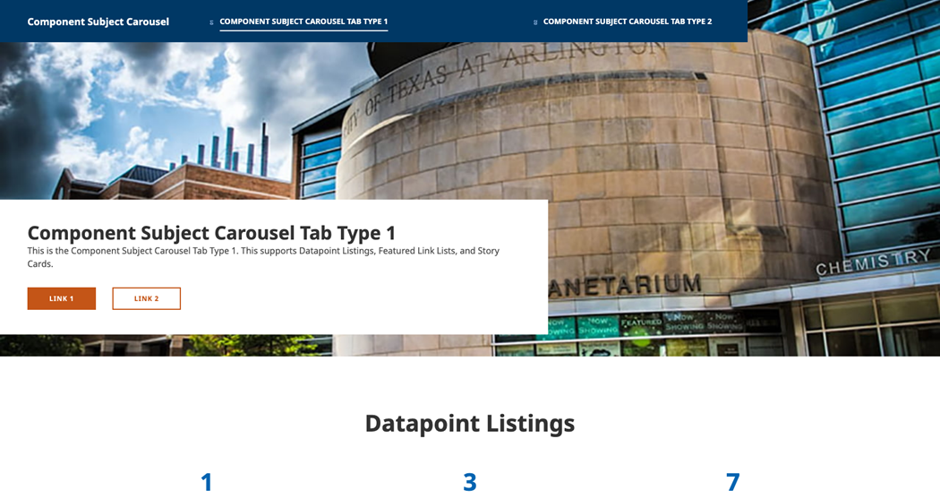 Component Subject UTA Web Components - Marketing, Messaging, and Engagement - The ...