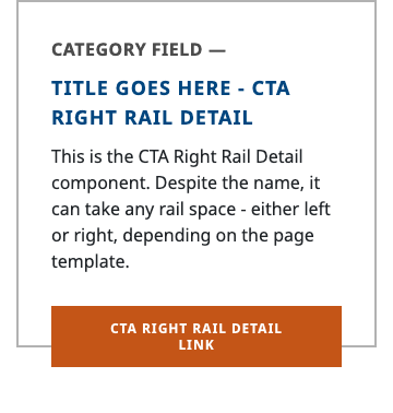 a screenshot of the CTA Right Rail Detail sitecore component