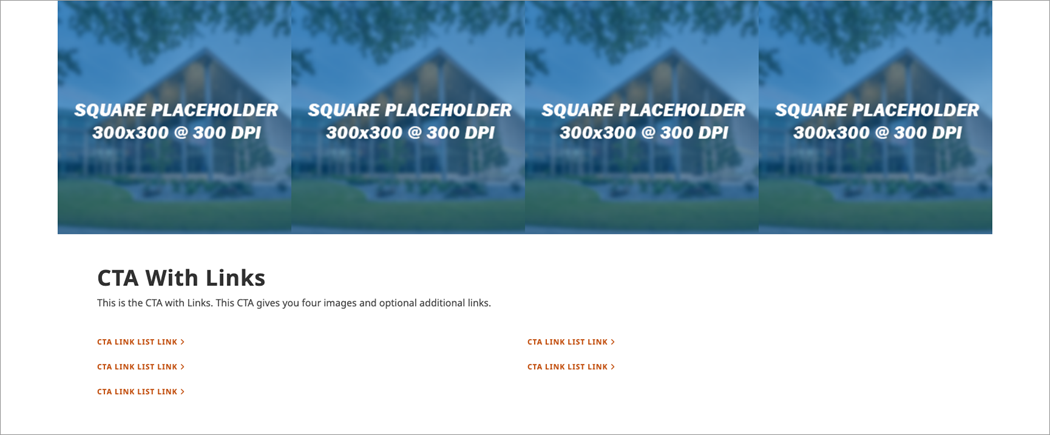 a screenshot of the CTA with Links Sitecore Component