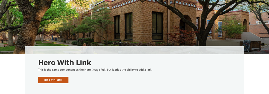 a screenshot of the hero with link sitecore component