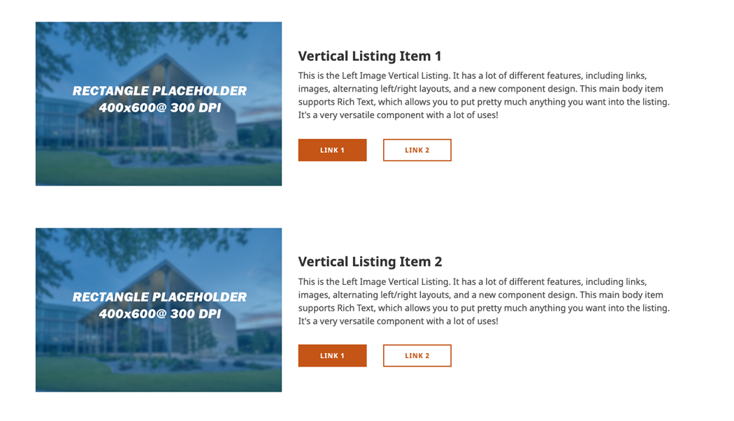 a screenshot of the left image vertical listing component