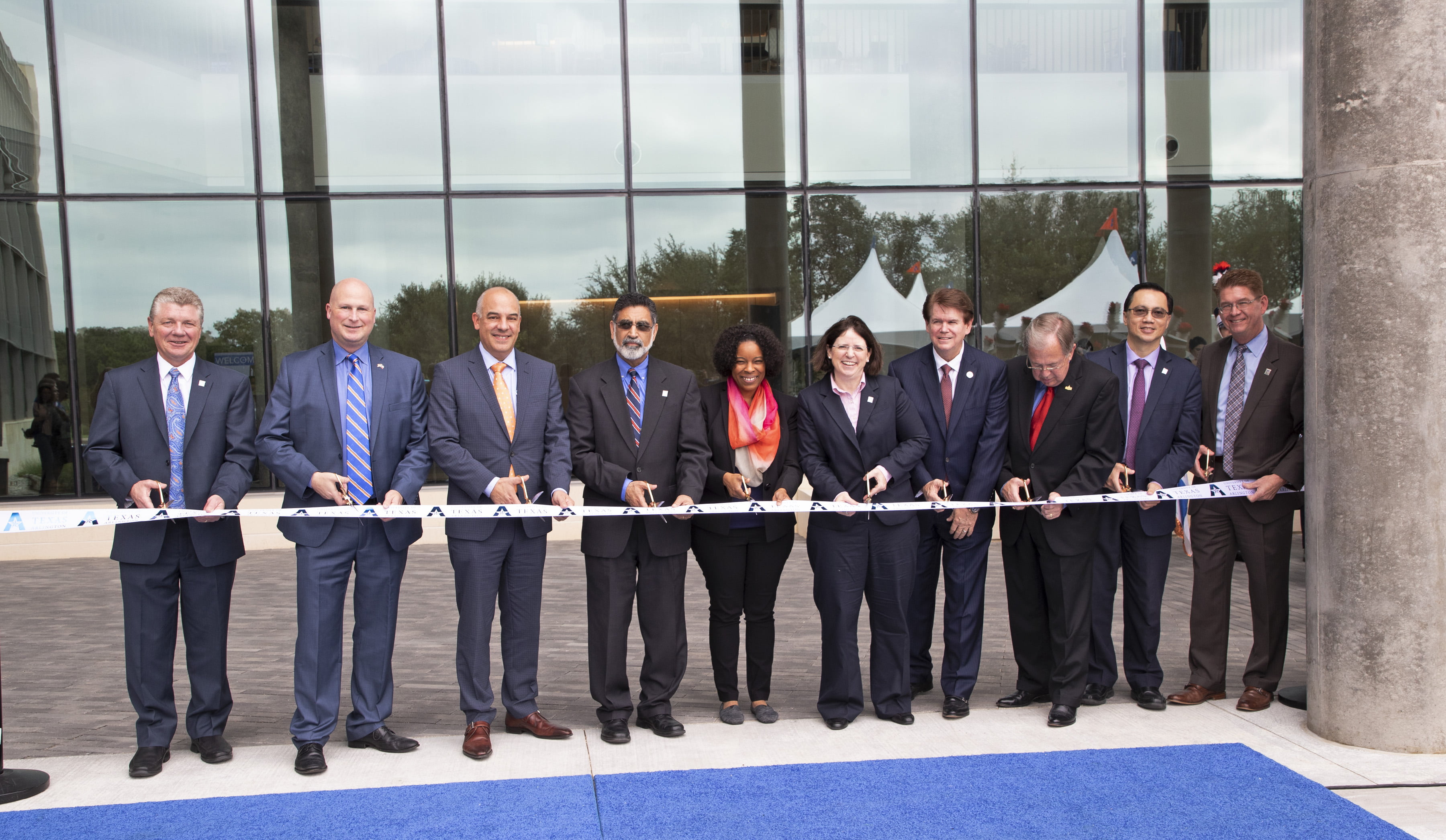 The ribbon-cutting ceremony to open the new SEIR building.